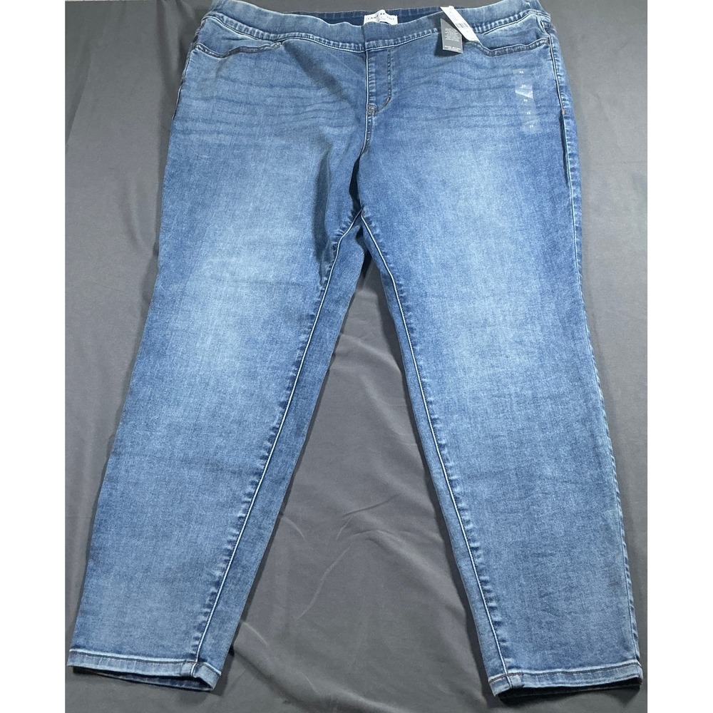 Lane Bryant High Rise Jegging Medium Wash Blue Denim Pull On Pants Womens 22 NWT